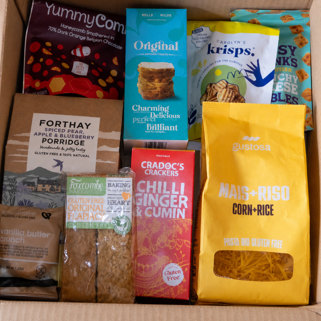 Classic Box - 10 monthly Gluten free products including fresh bakery, savoury and sweet - not found in shops! Shipped mid-month via Royal Mail 24 Hour. 10% off your first box. Pause, cancel, any time!